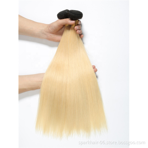 Raw Virgin Brazilian 613 Blond Human Hair Weaving Bundle Extension for Women Weave Remy Ombre Black Blonde Straight